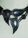 Black Leather with Hematite Stones